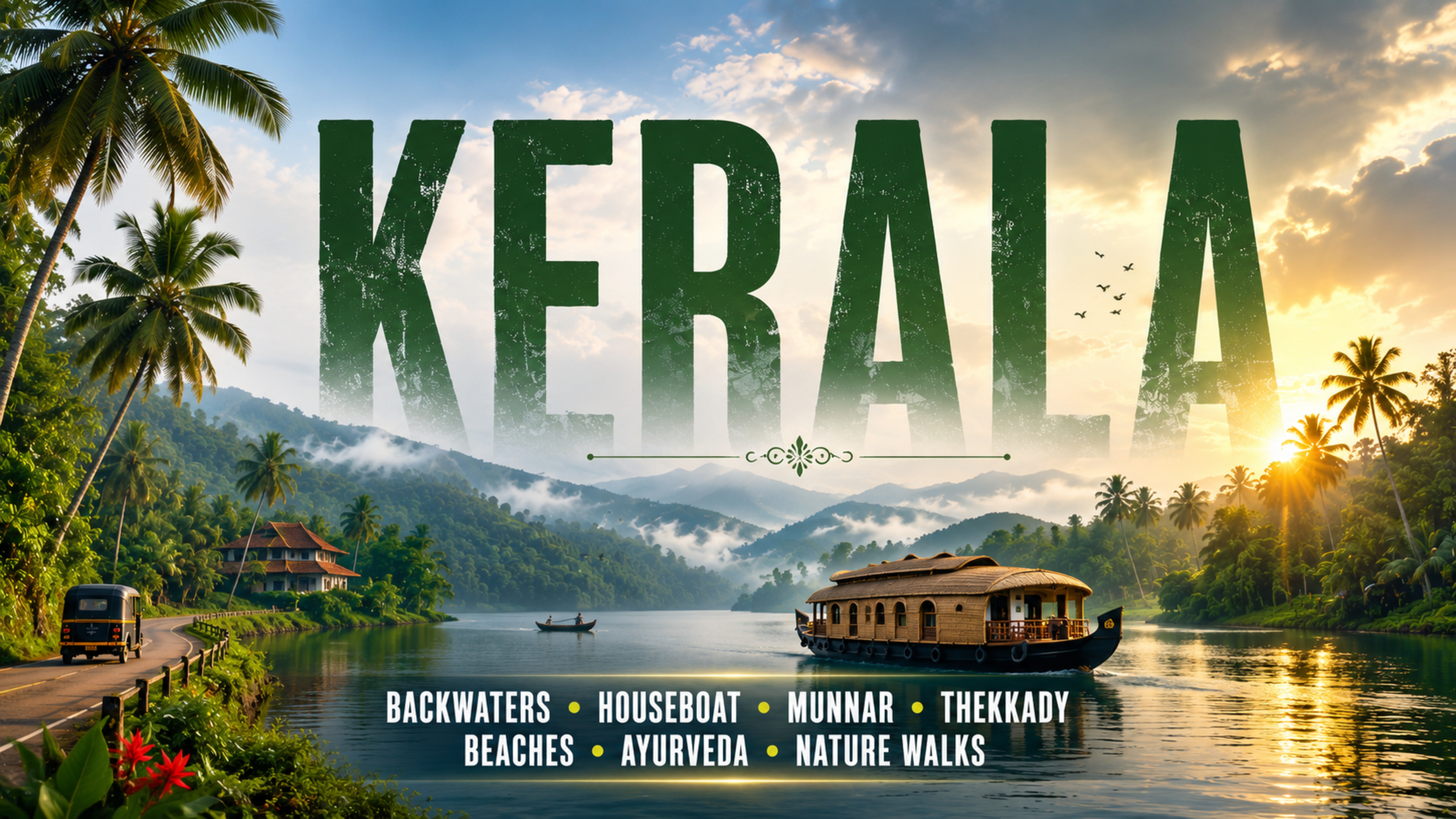 Kerala Backwaters & Munnar Tea Gardens